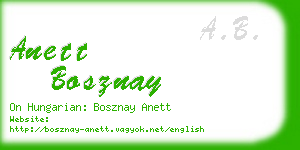 anett bosznay business card